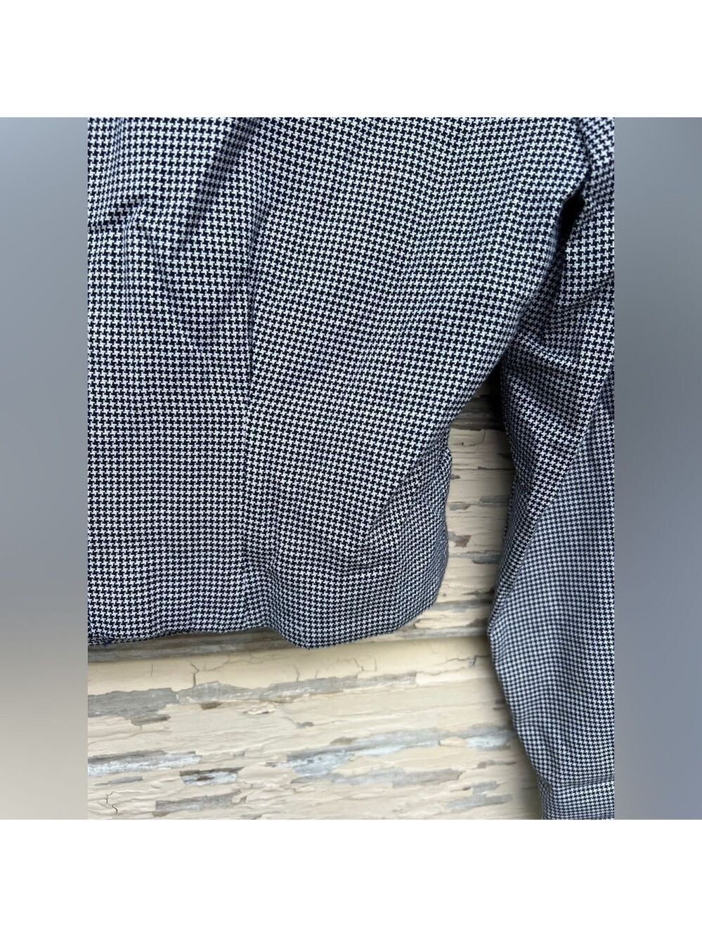 Vintage 80s Leslie Lucks Nautical Houndstooth Career Office Siren Blazer Jacket - Picture 6 of 8
